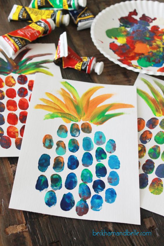 نقاشی انگشتی | واحدکار میوه‌ها | آناناس